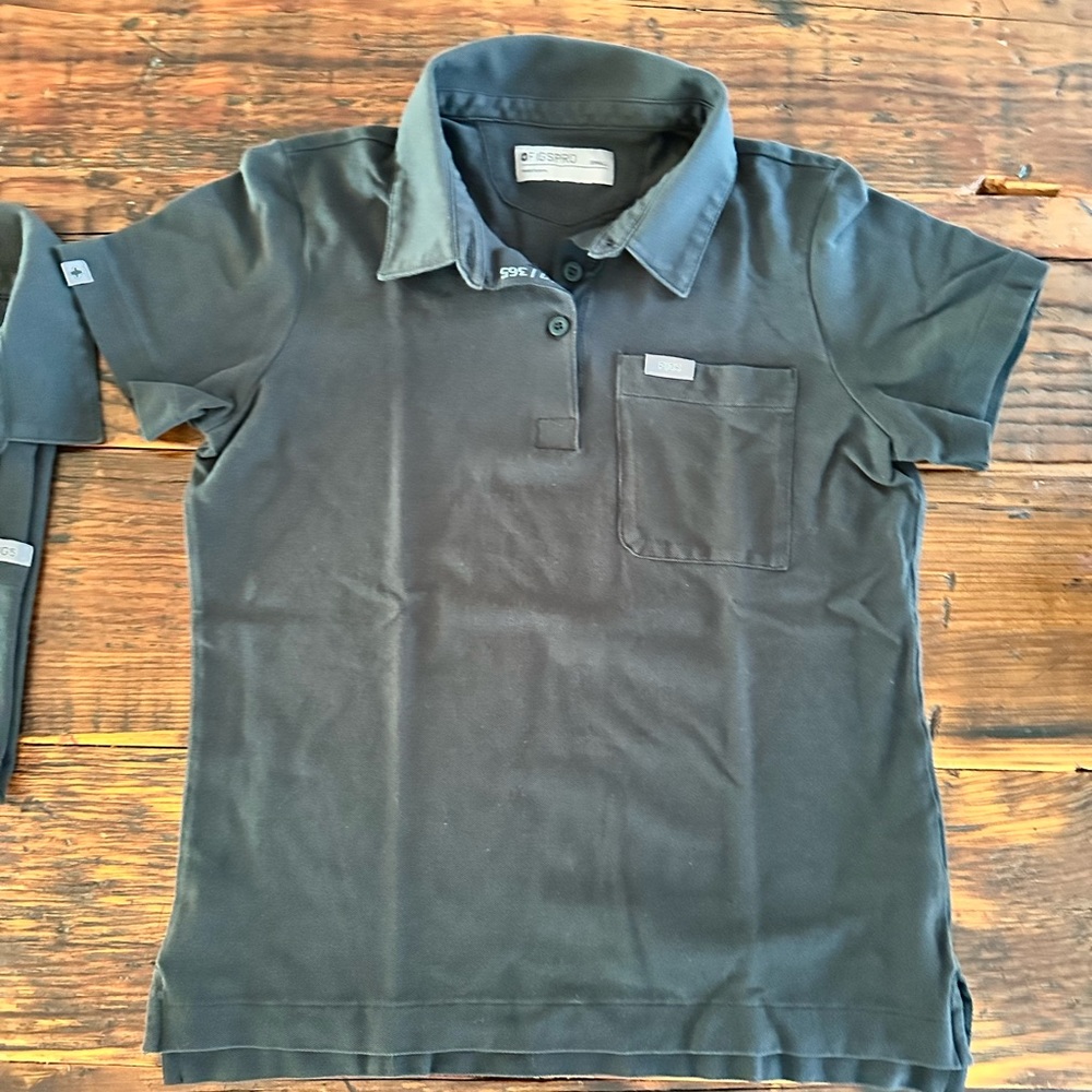 Figs Pro Black Pique Polo